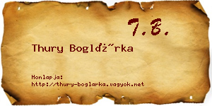 Thury Boglárka névjegykártya